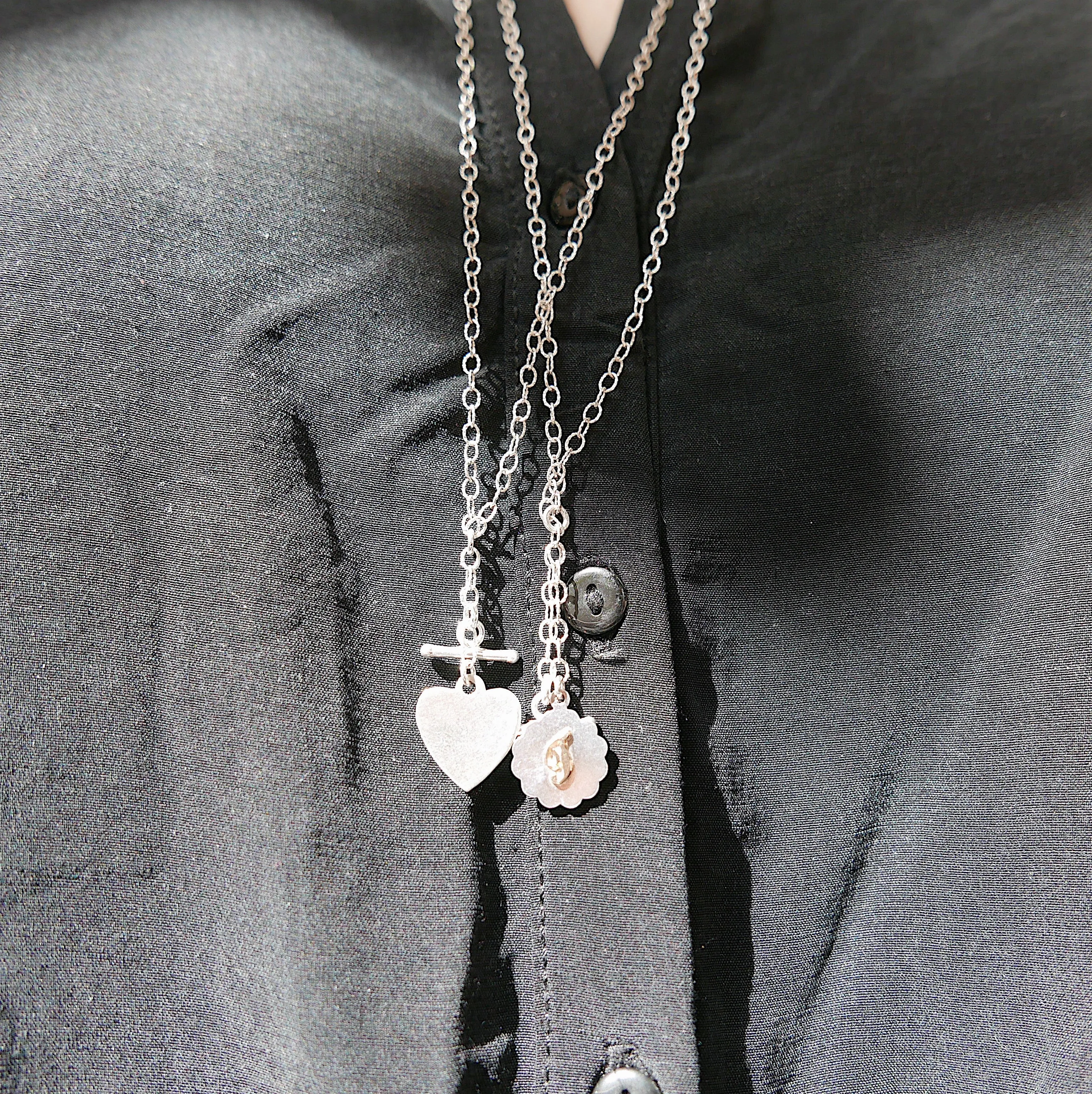 Initial Double Chain Lariat Necklace