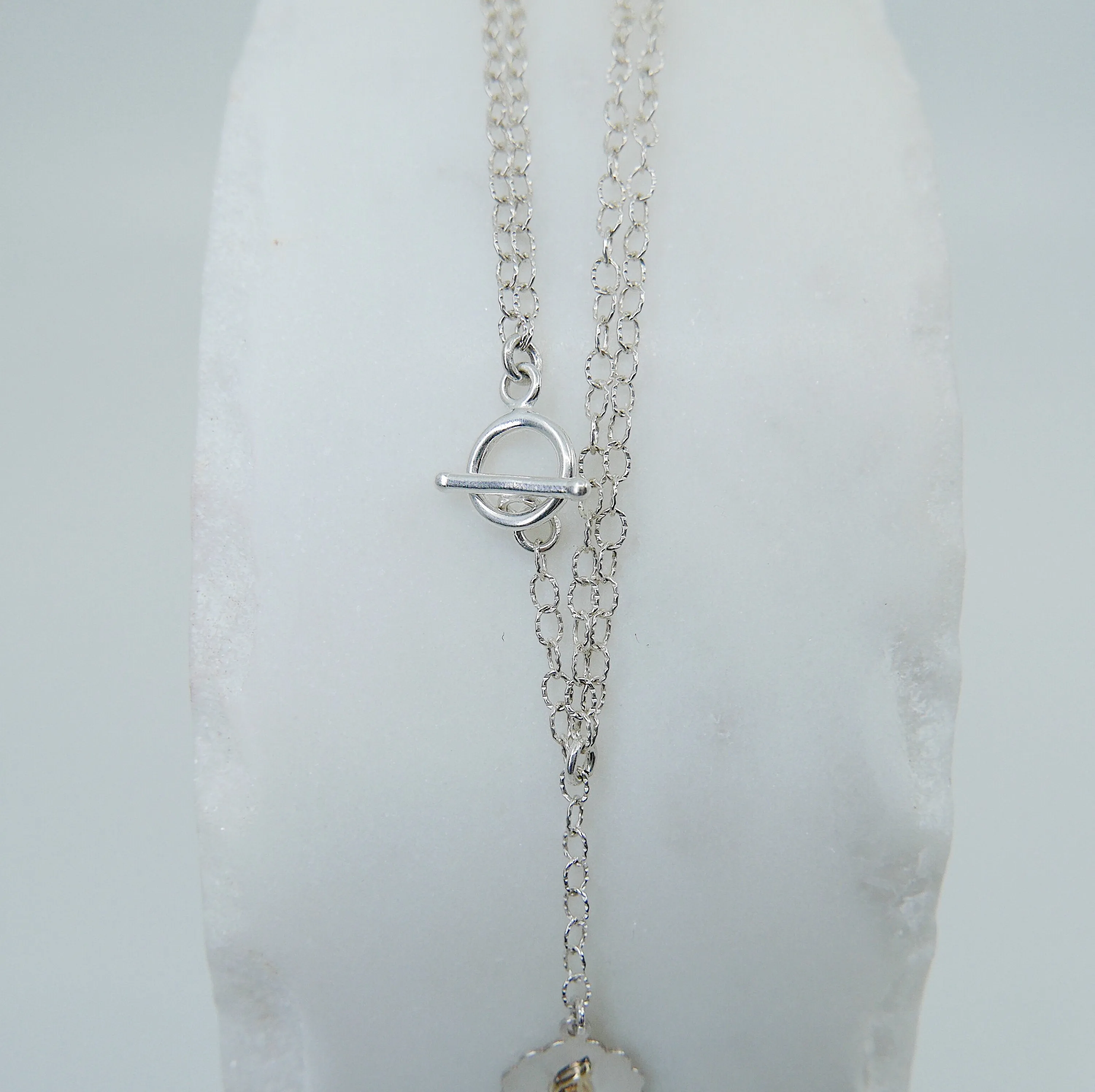 Initial Double Chain Lariat Necklace