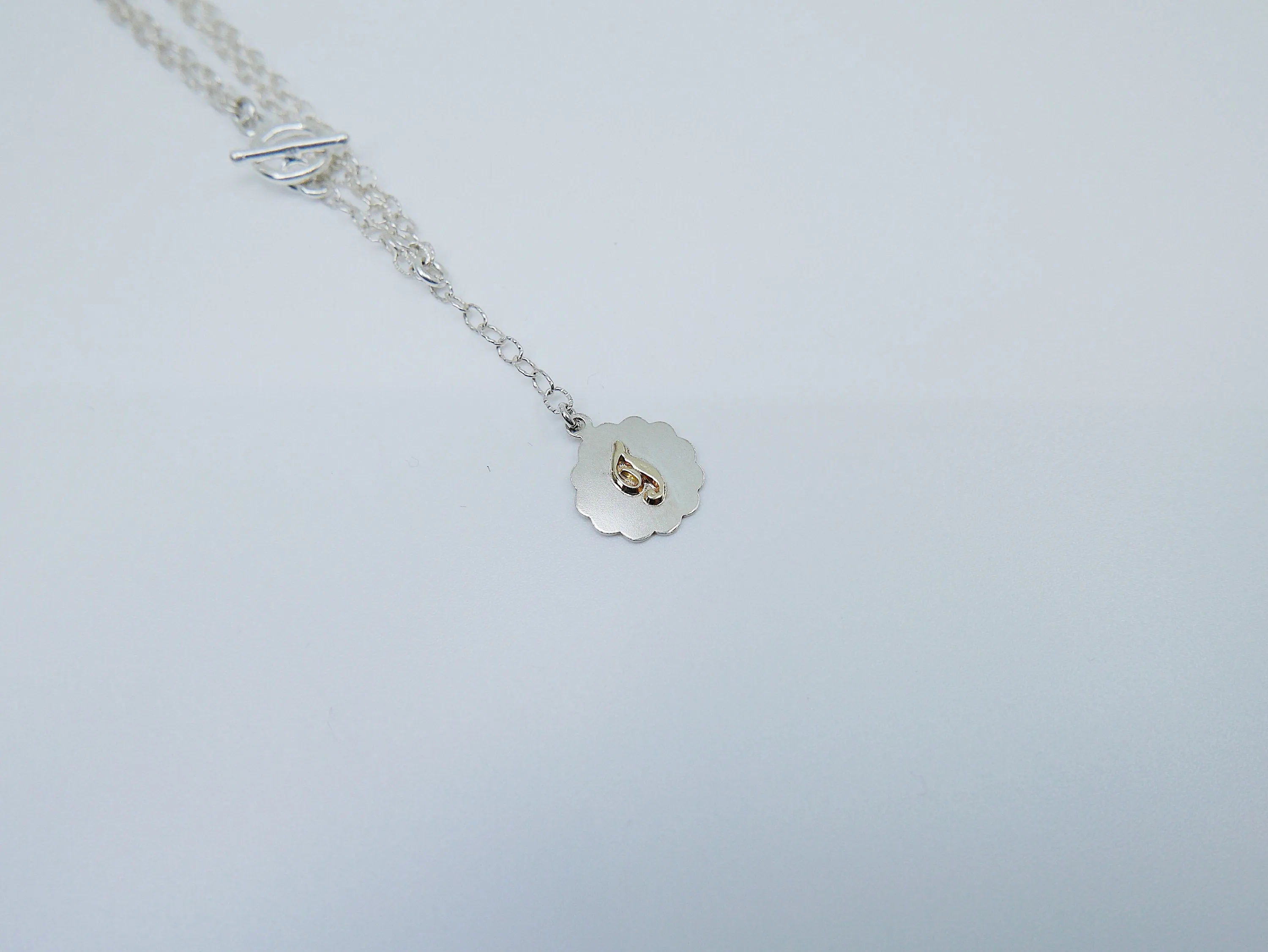 Initial Double Chain Lariat Necklace