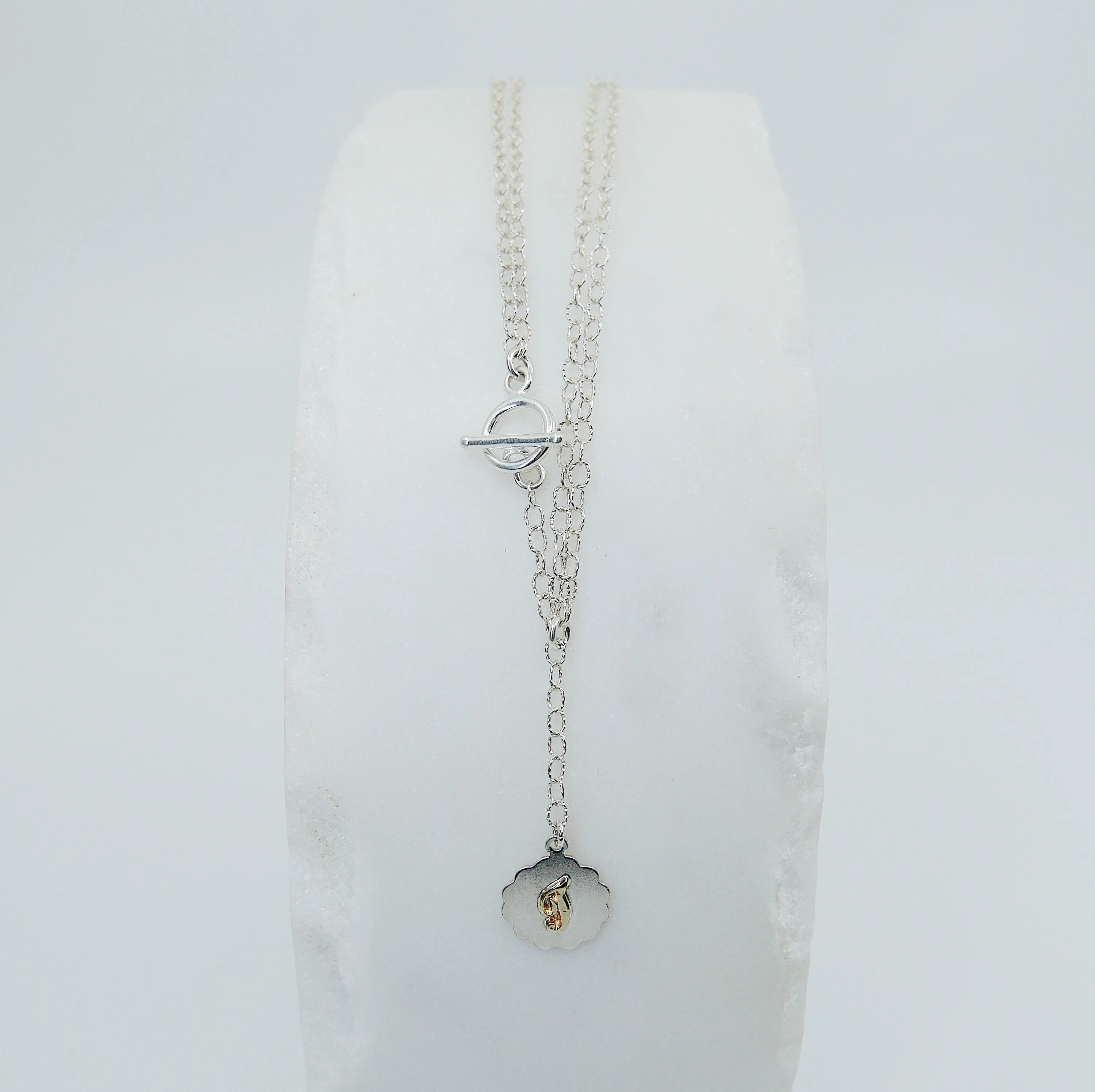 Initial Double Chain Lariat Necklace
