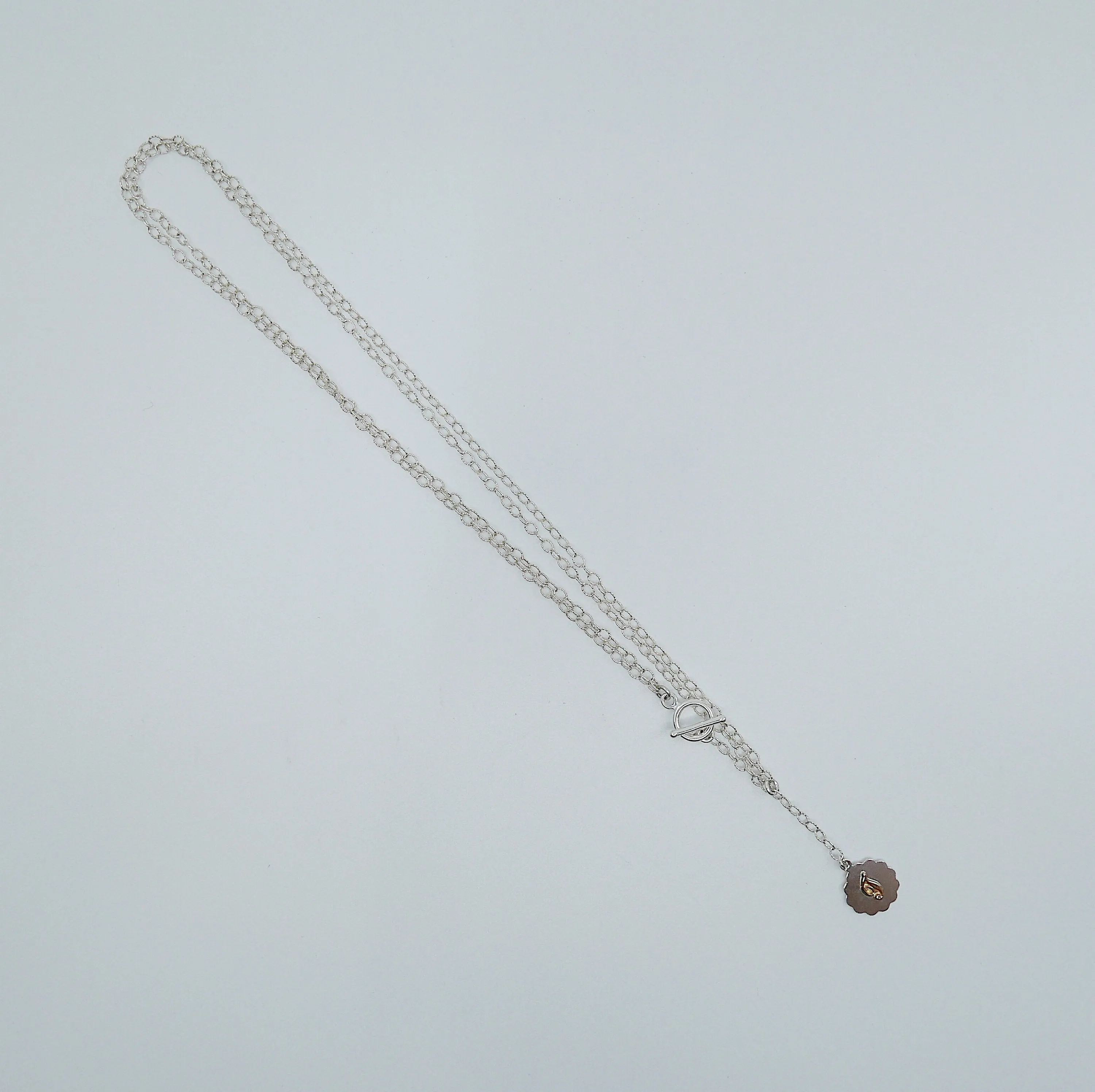 Initial Double Chain Lariat Necklace