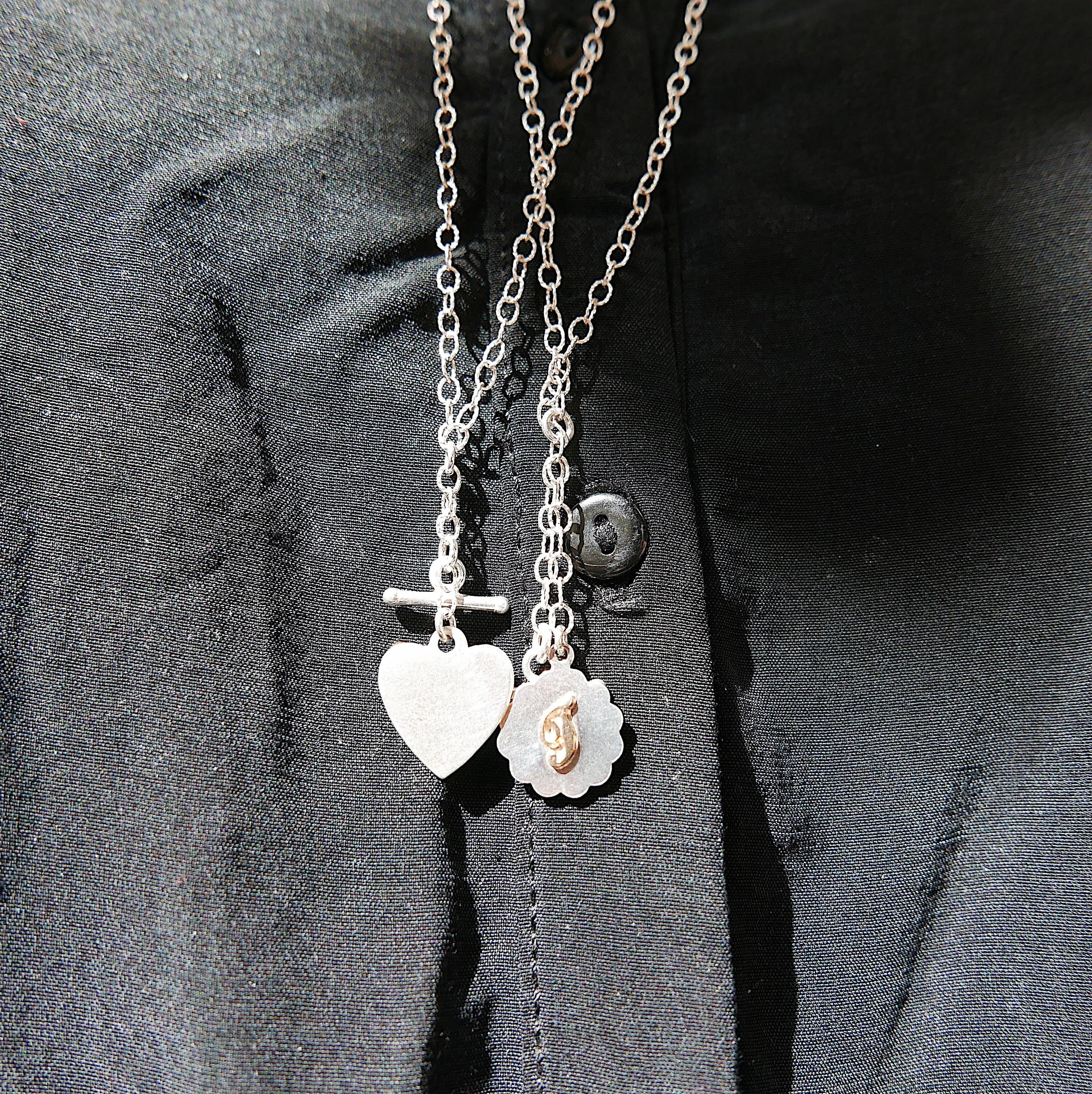 Initial Double Chain Lariat Necklace