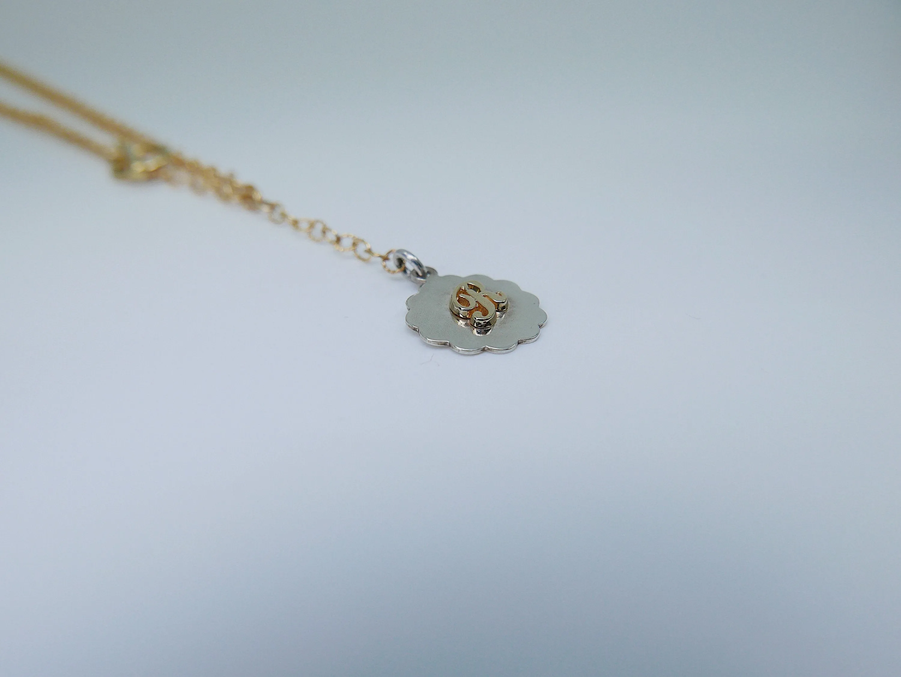 Initial Double Chain Lariat Necklace