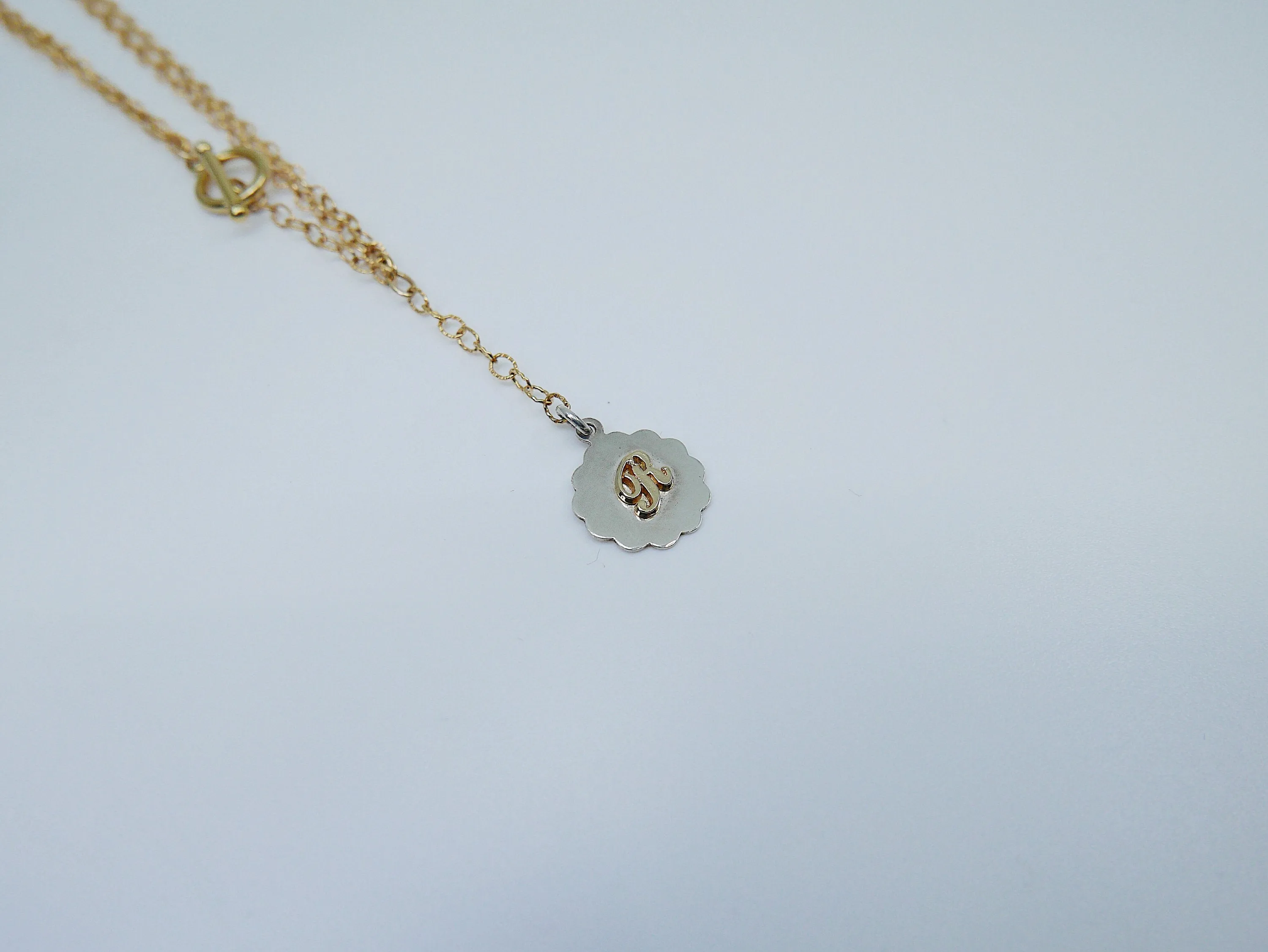 Initial Double Chain Lariat Necklace
