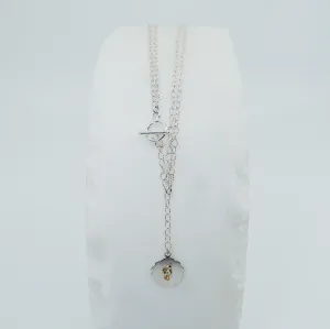 Initial Double Chain Lariat Necklace