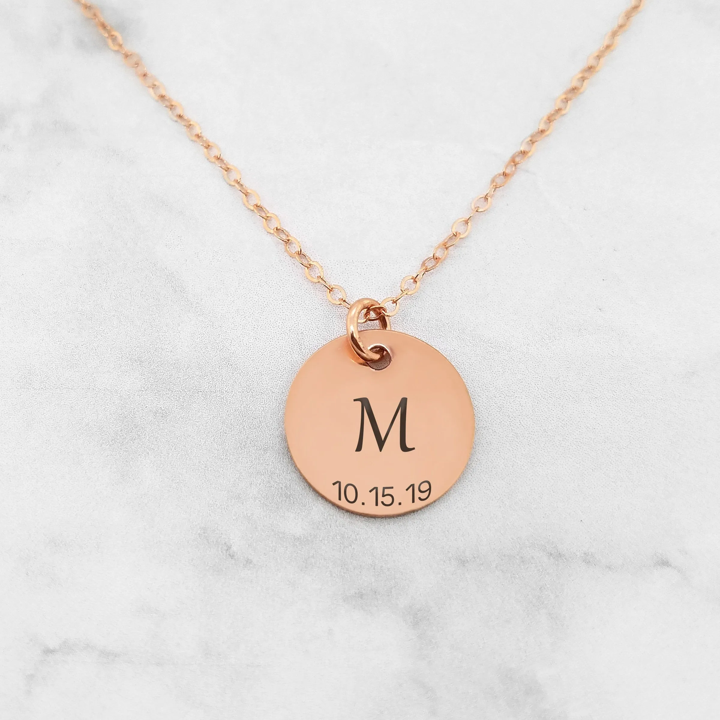 Initial Necklace - Personalized Initial Birthdate Necklace