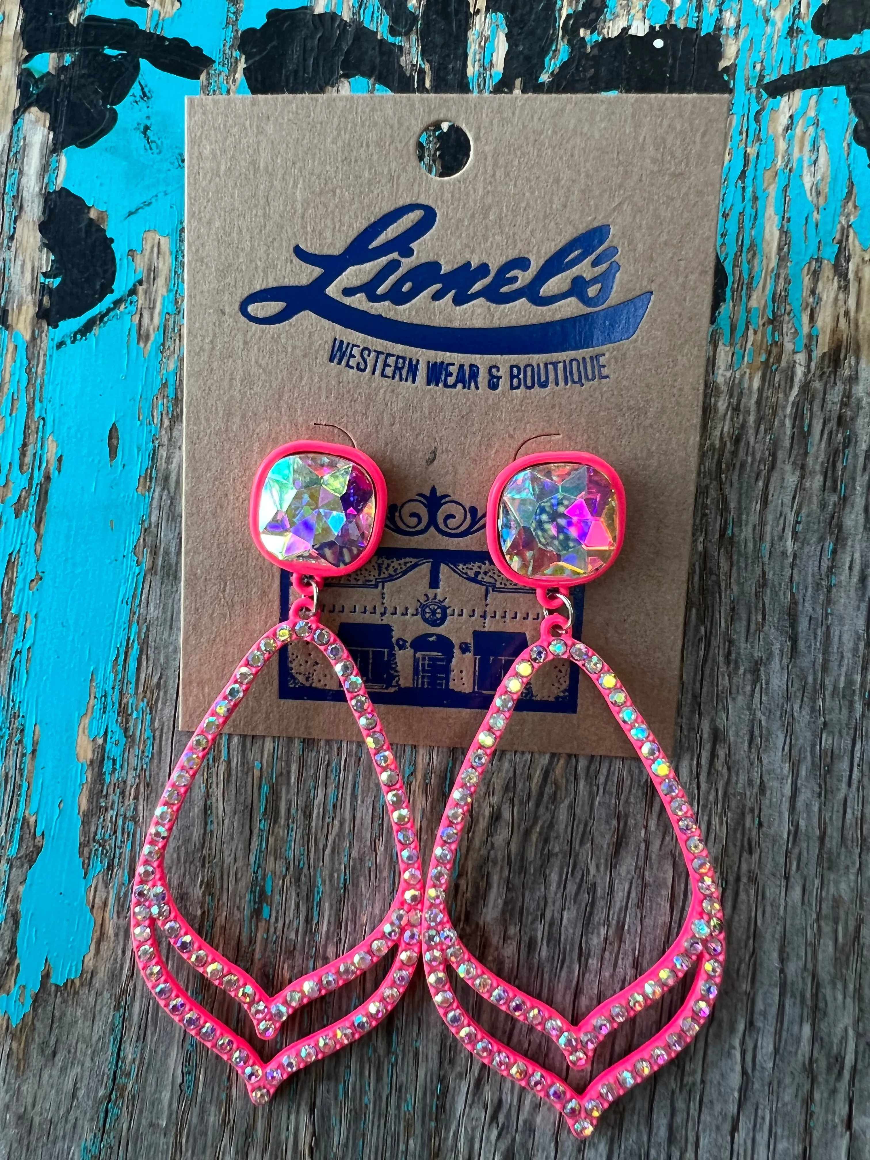 Inspired Crystal Dangling Earring/Pink