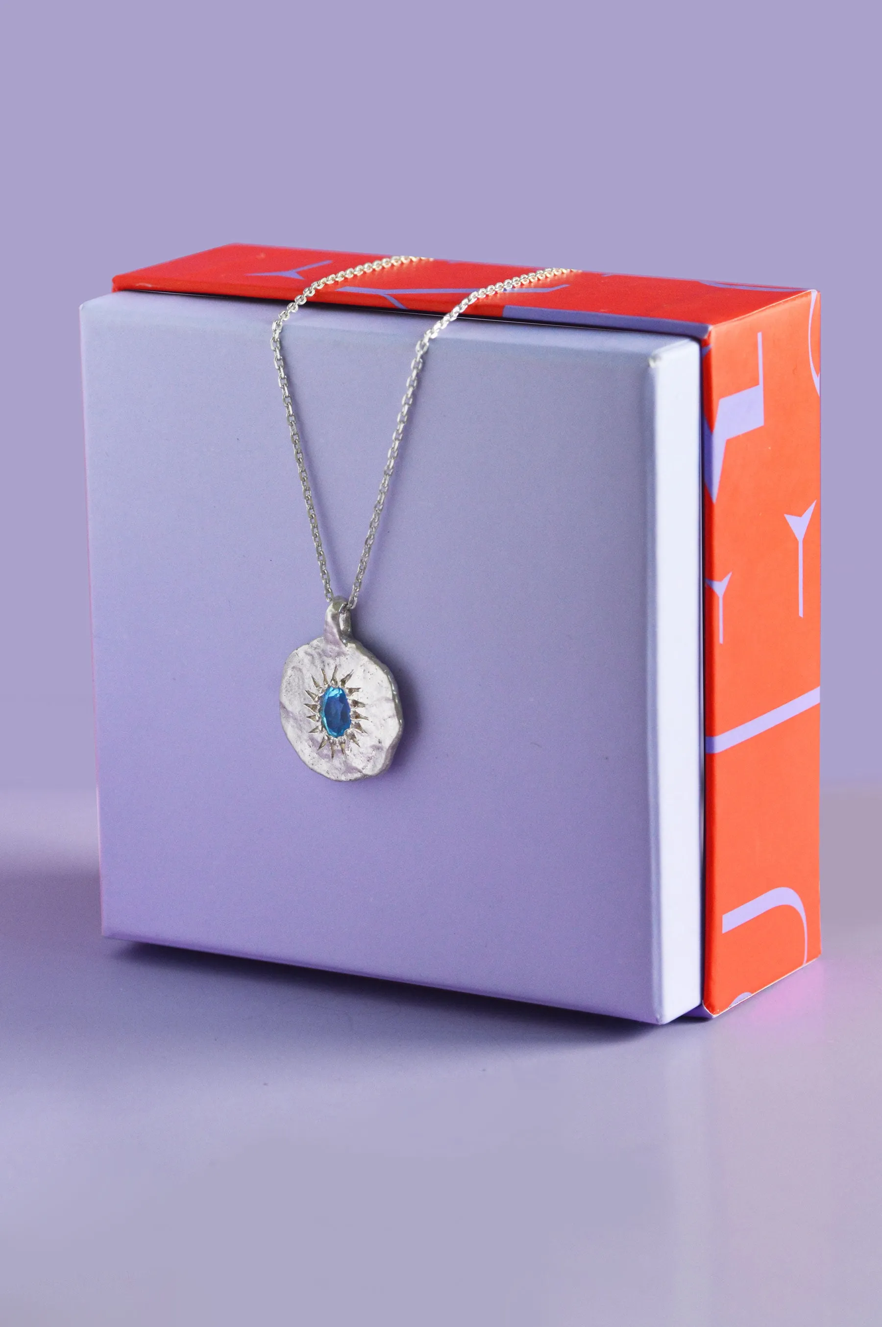 Ira Blue Topaz Silver Pendant