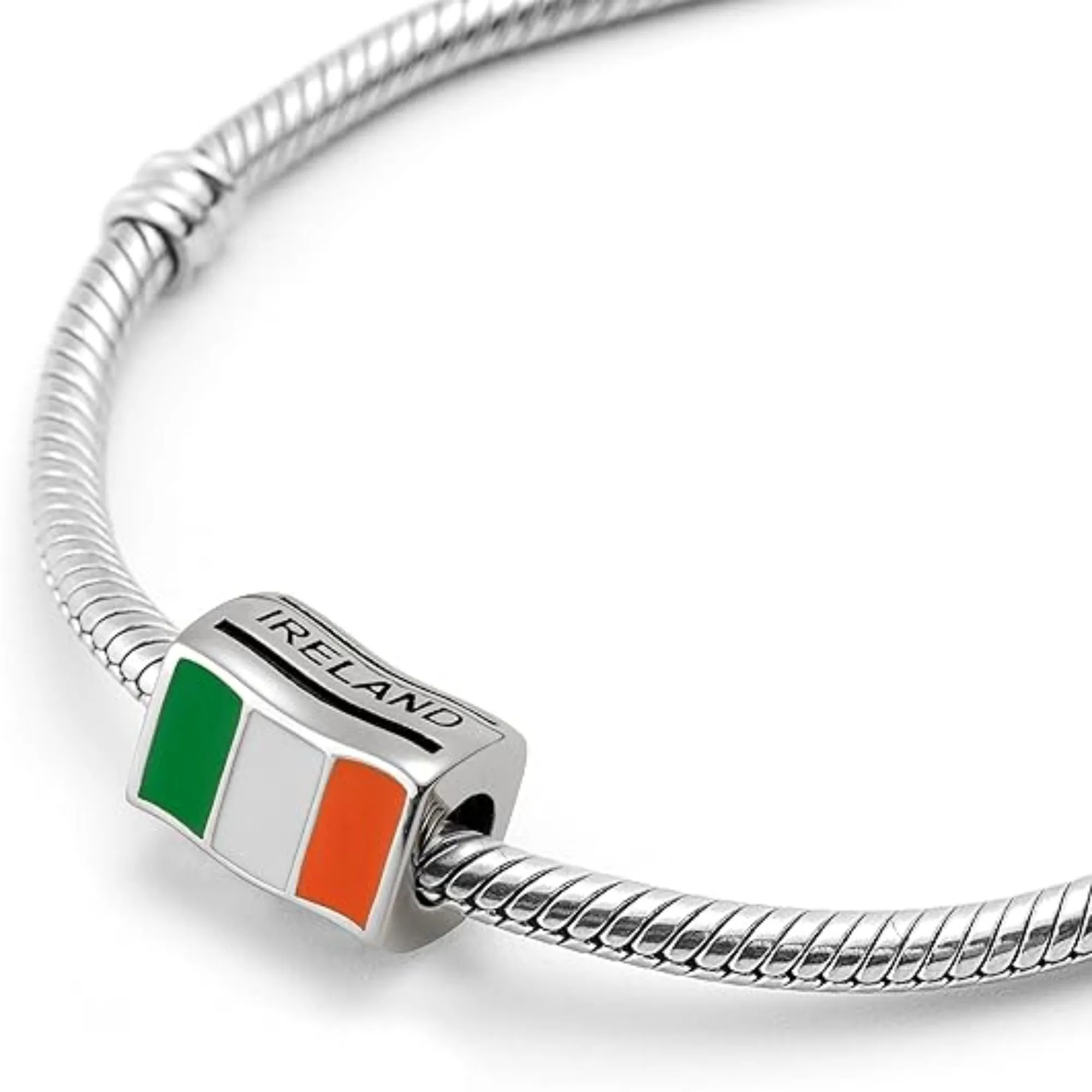 Ireland Flag Silver Bead Charm