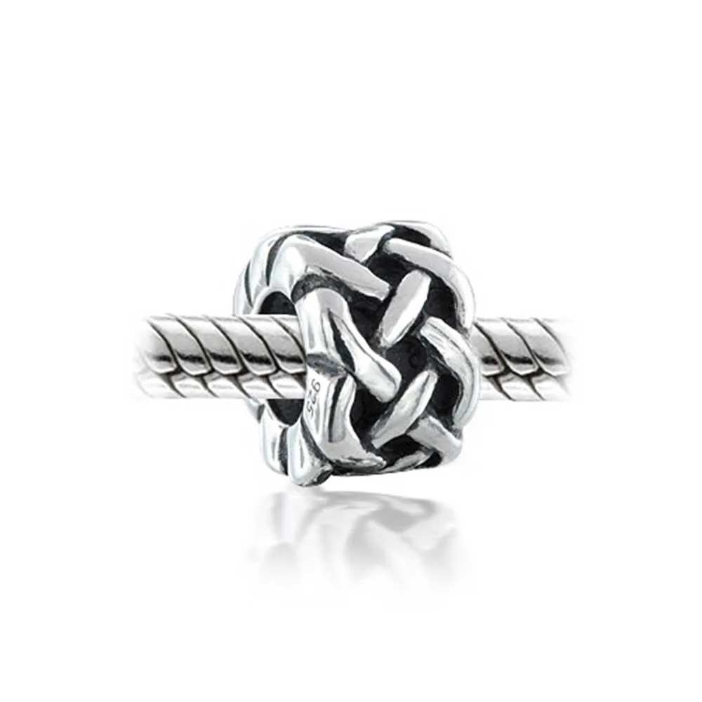 Irish Celtic Love Knot Charm Bead Silver Spacer for European Bracelets Couples