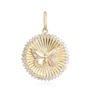 ISABELLA FLUTED BUTTERFLY DISC PENDANT