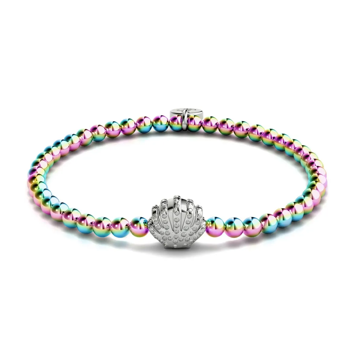 Isla | Unicorn Silver | Crystal Conch Shell Charm Bracelet