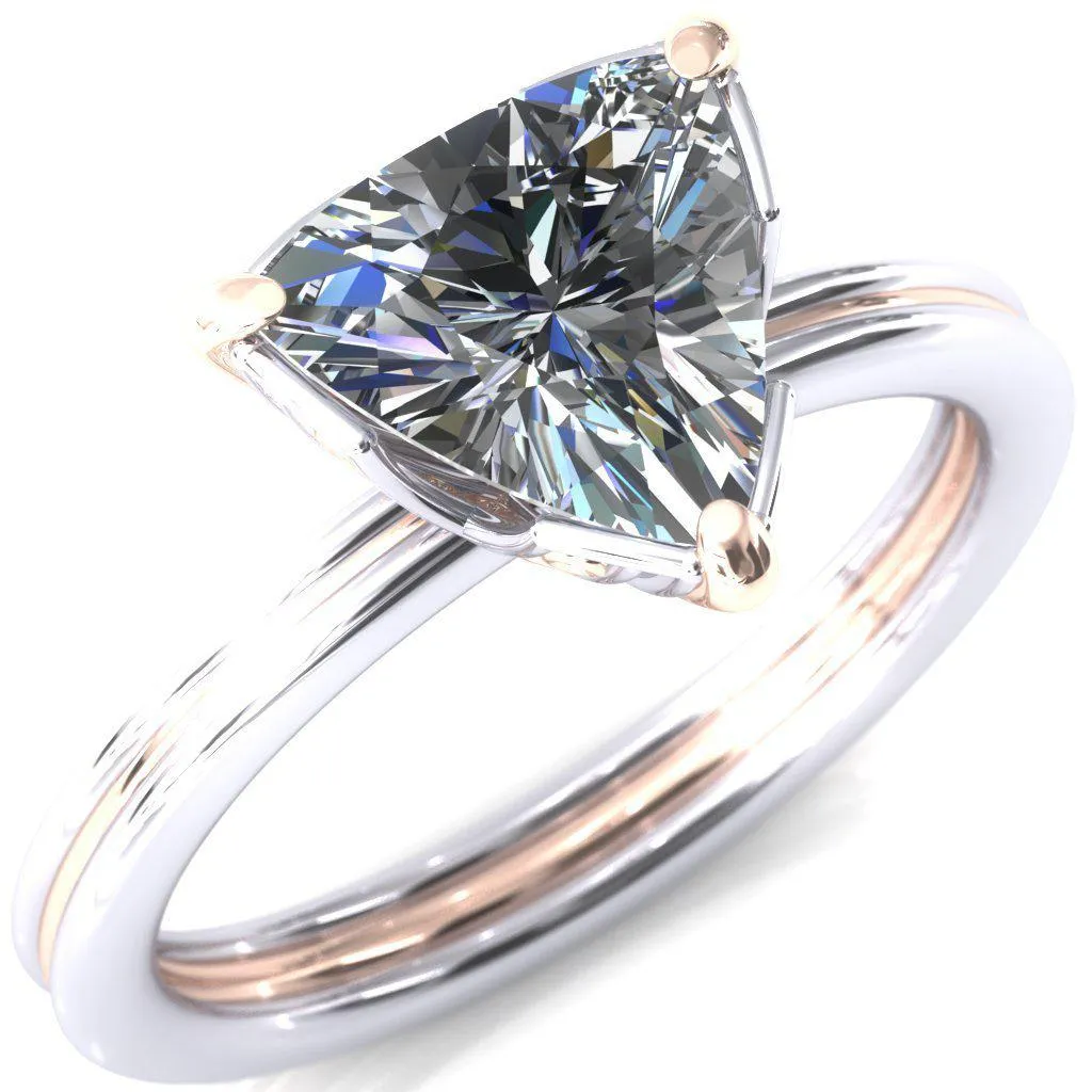 Izabel Trillion Moissanite 3 Prong Engagement Ring