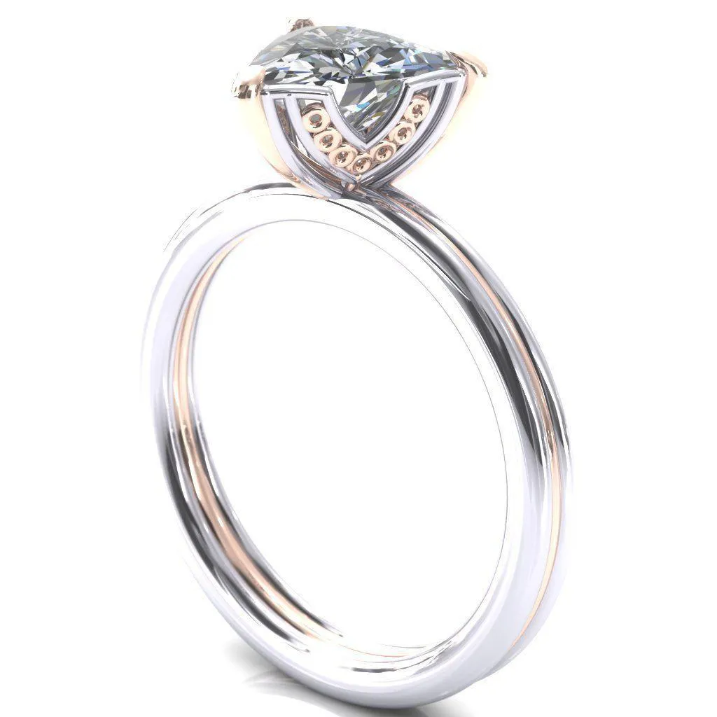 Izabel Trillion Moissanite 3 Prong Engagement Ring