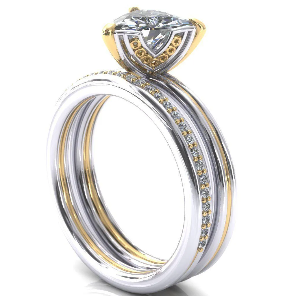 Izabel Trillion Moissanite 3 Prong Engagement Ring