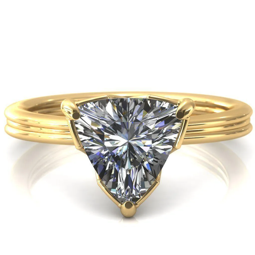 Izabel Trillion Moissanite 3 Prong Engagement Ring