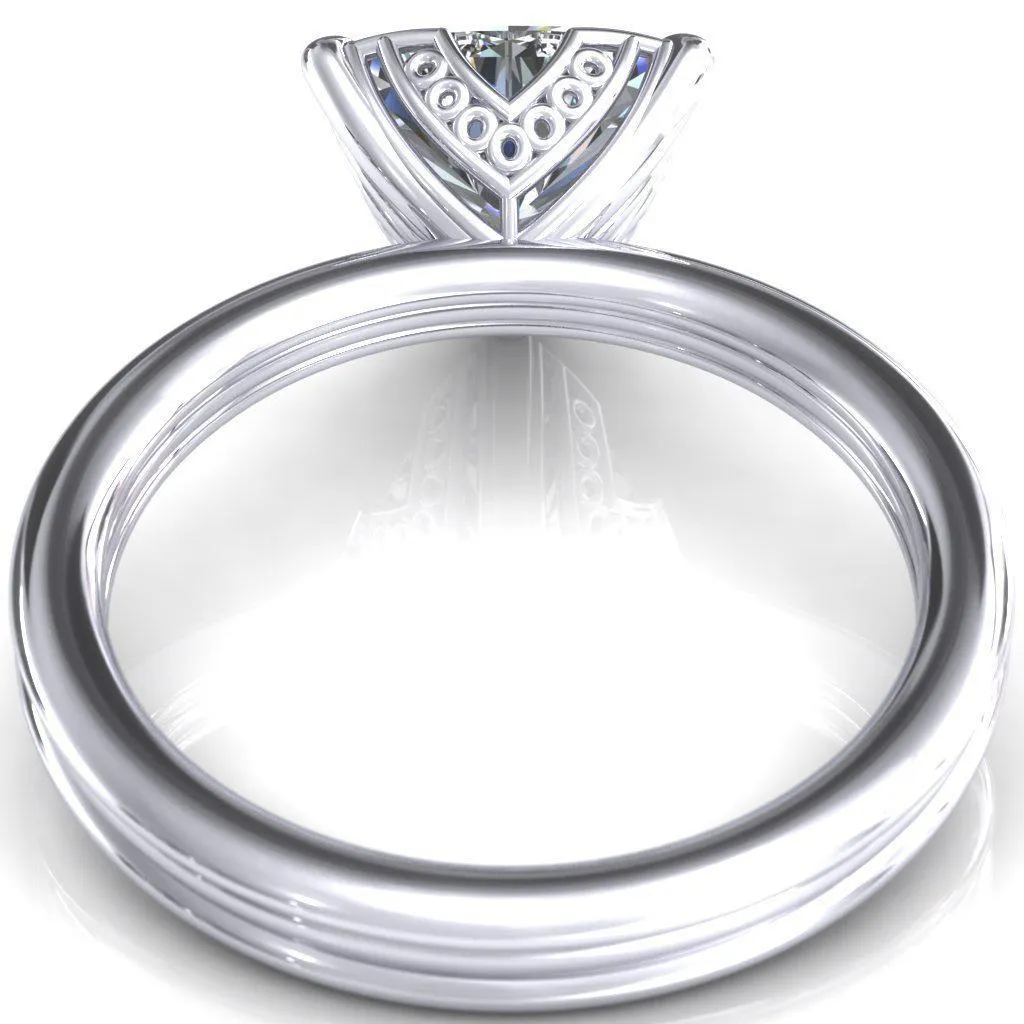 Izabel Trillion Moissanite 3 Prong Engagement Ring