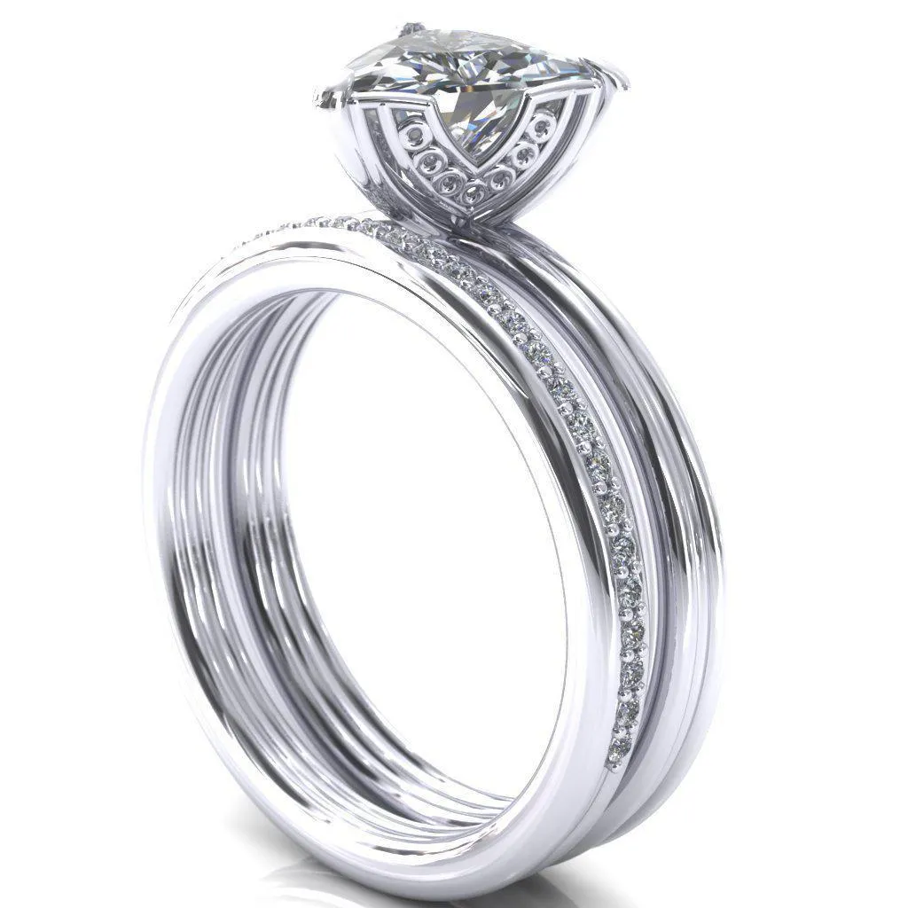 Izabel Trillion Moissanite 3 Prong Engagement Ring