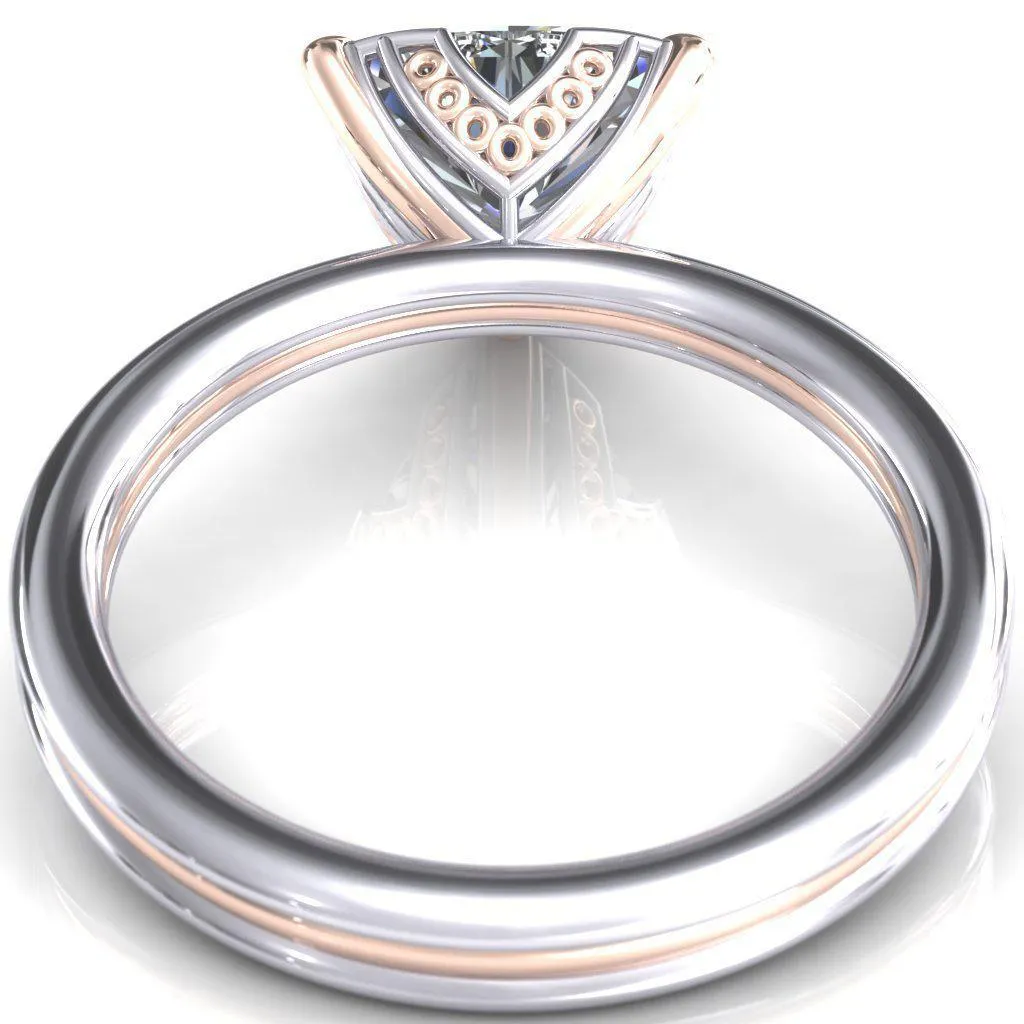 Izabel Trillion Moissanite 3 Prong Engagement Ring