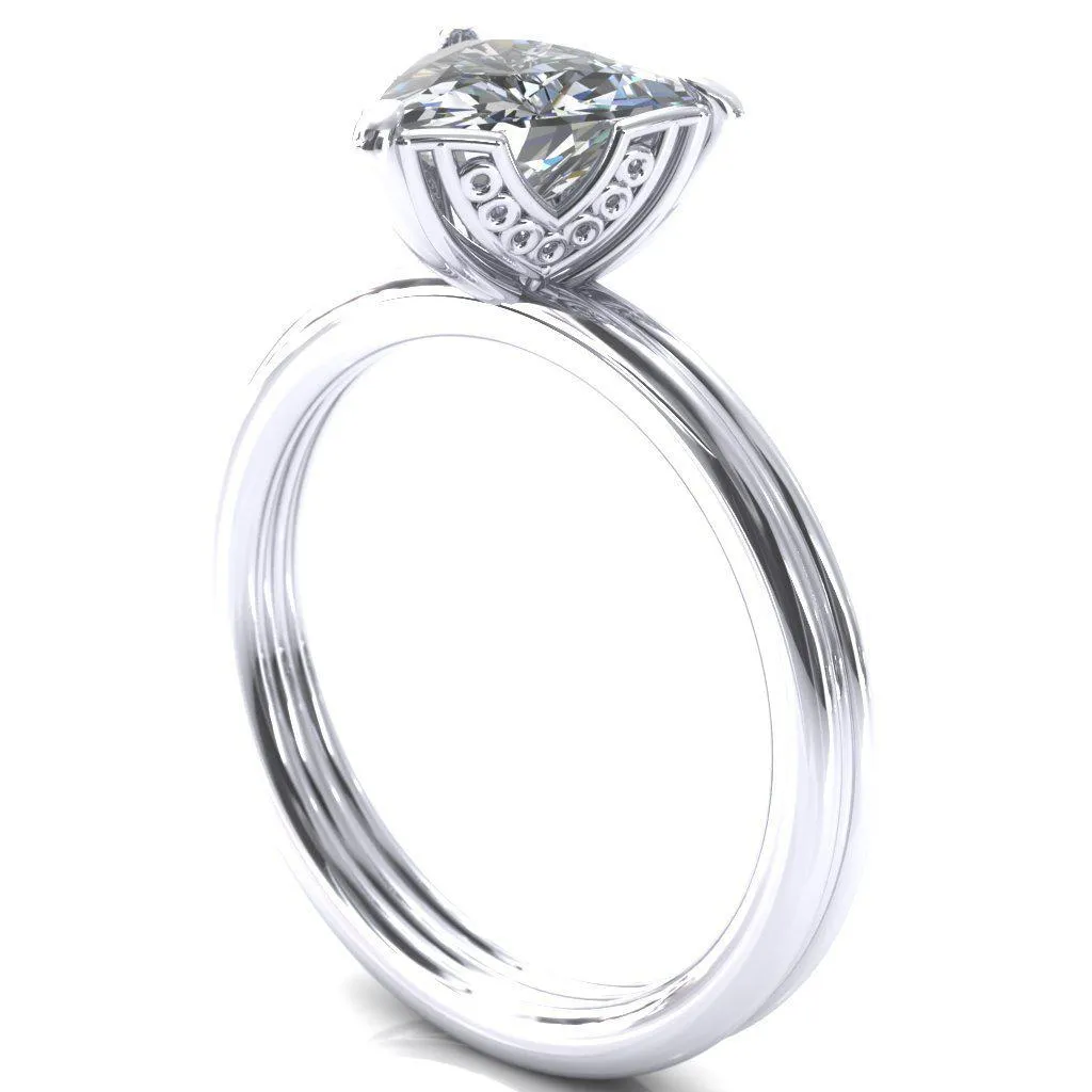 Izabel Trillion Moissanite 3 Prong Engagement Ring