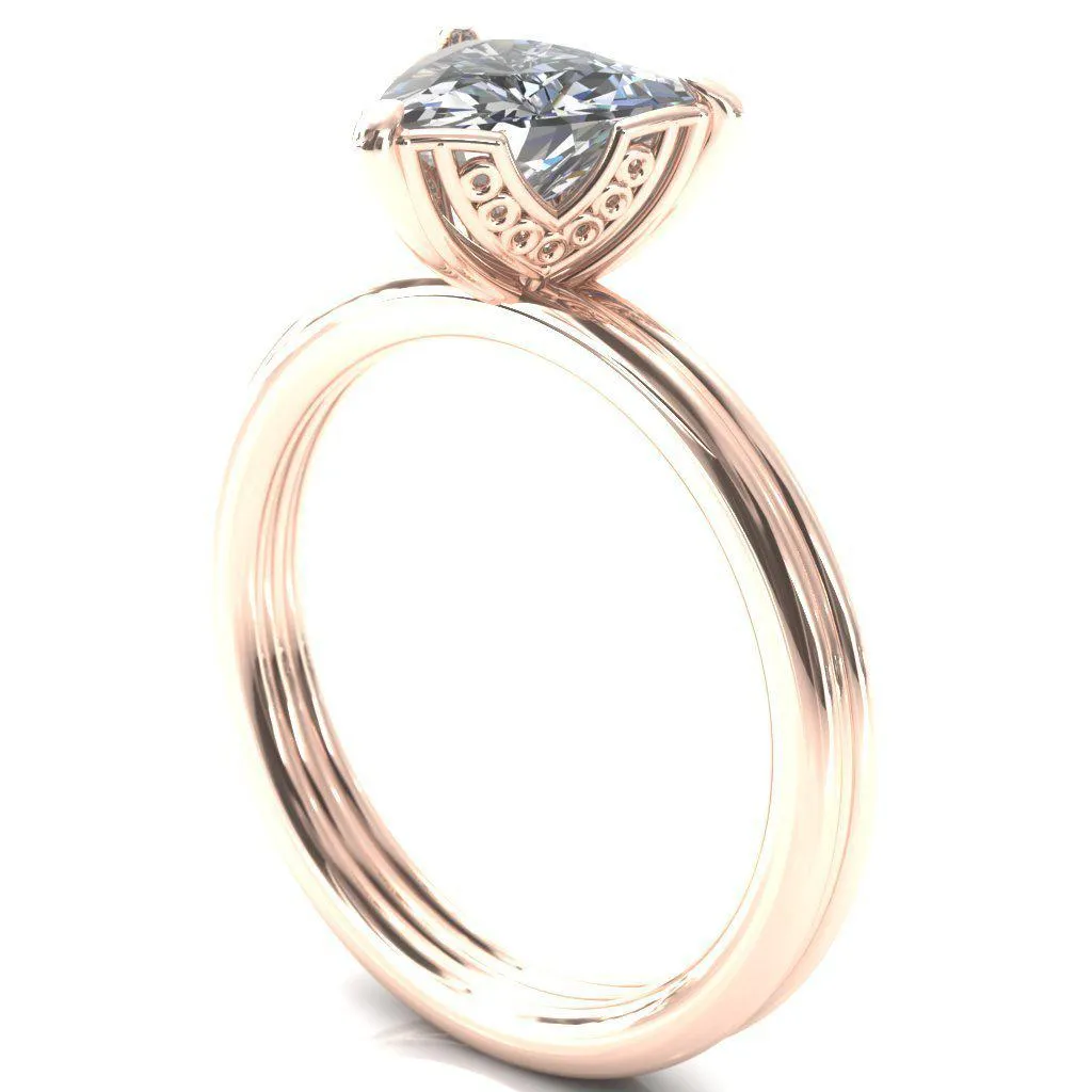 Izabel Trillion Moissanite 3 Prong Engagement Ring