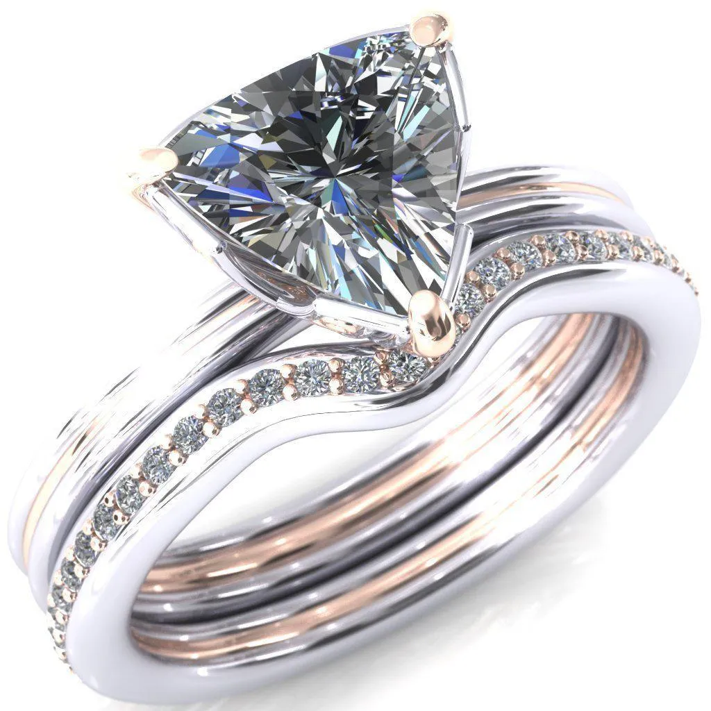 Izabel Trillion Moissanite 3 Prong Engagement Ring