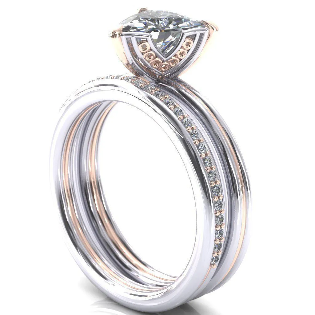 Izabel Trillion Moissanite 3 Prong Engagement Ring