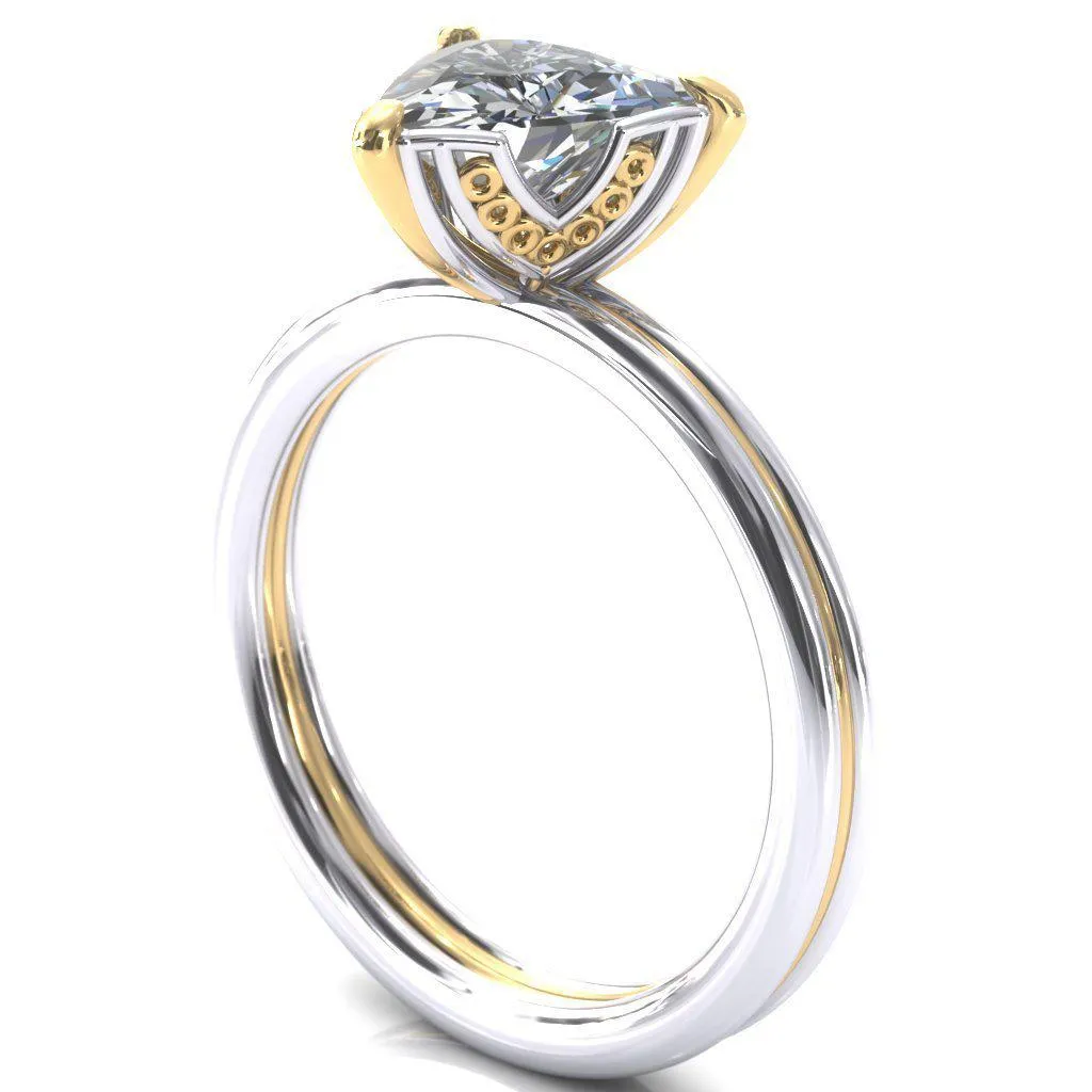 Izabel Trillion Moissanite 3 Prong Engagement Ring