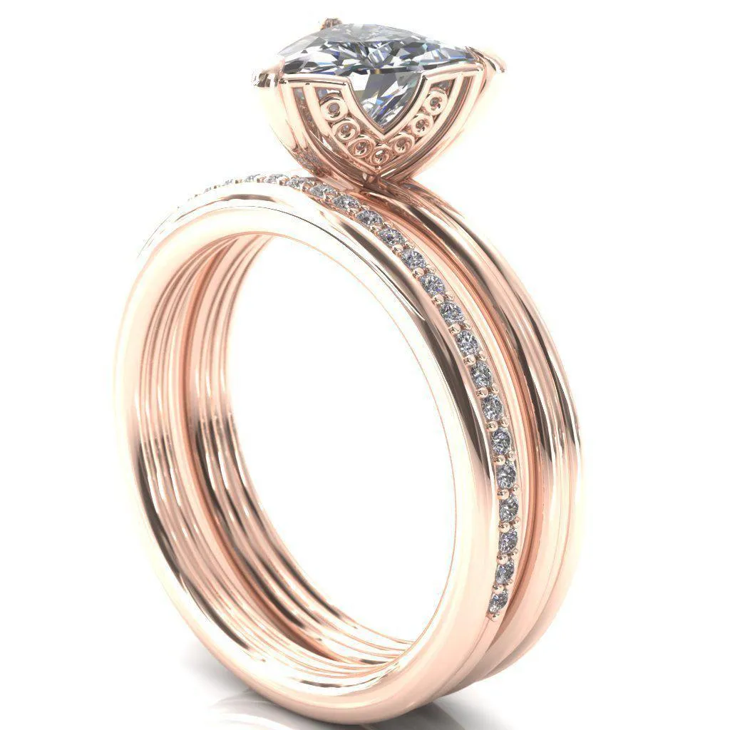 Izabel Trillion Moissanite 3 Prong Engagement Ring