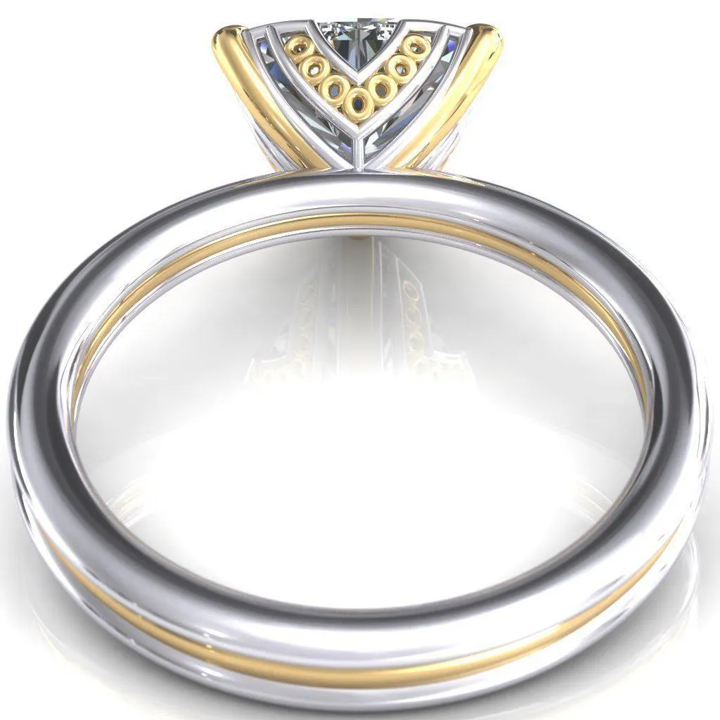 Izabel Trillion Moissanite 3 Prong Engagement Ring