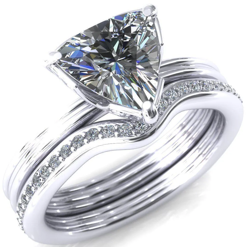 Izabel Trillion Moissanite 3 Prong Engagement Ring
