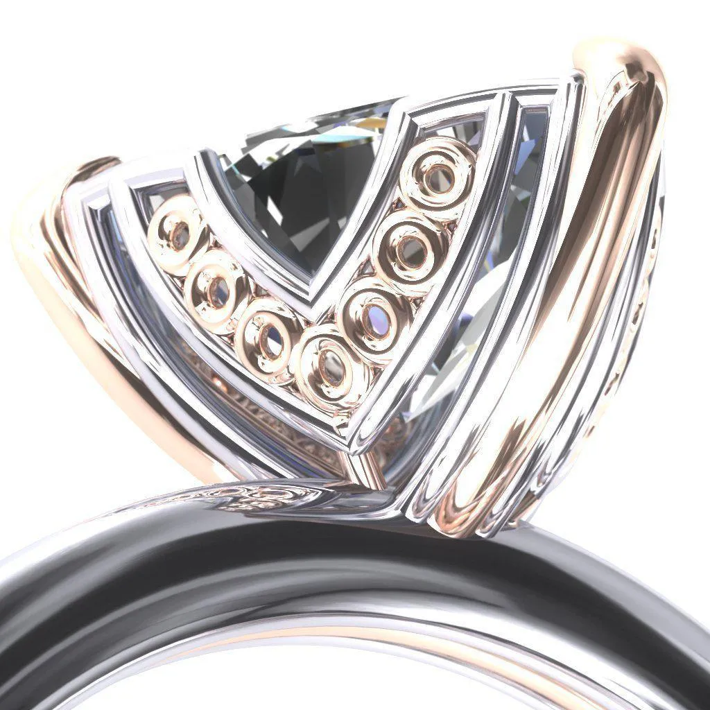 Izabel Trillion Moissanite 3 Prong Engagement Ring