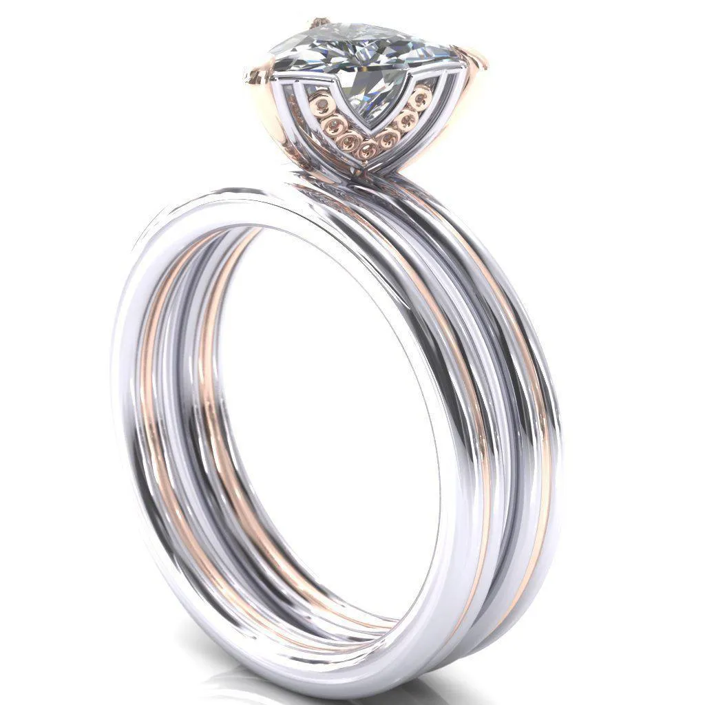 Izabel Trillion Moissanite 3 Prong Engagement Ring
