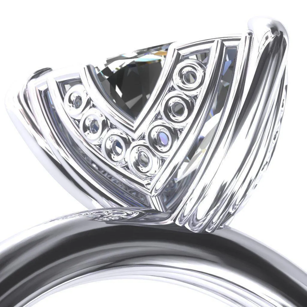 Izabel Trillion Moissanite 3 Prong Engagement Ring