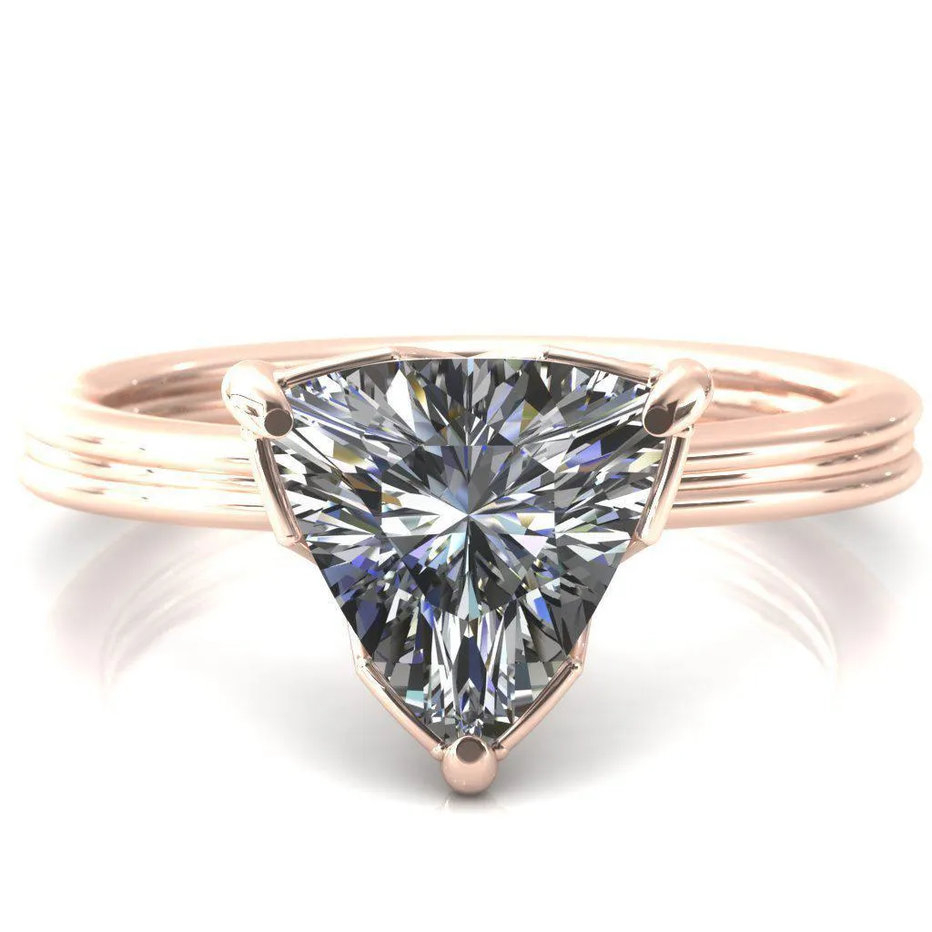 Izabel Trillion Moissanite 3 Prong Engagement Ring
