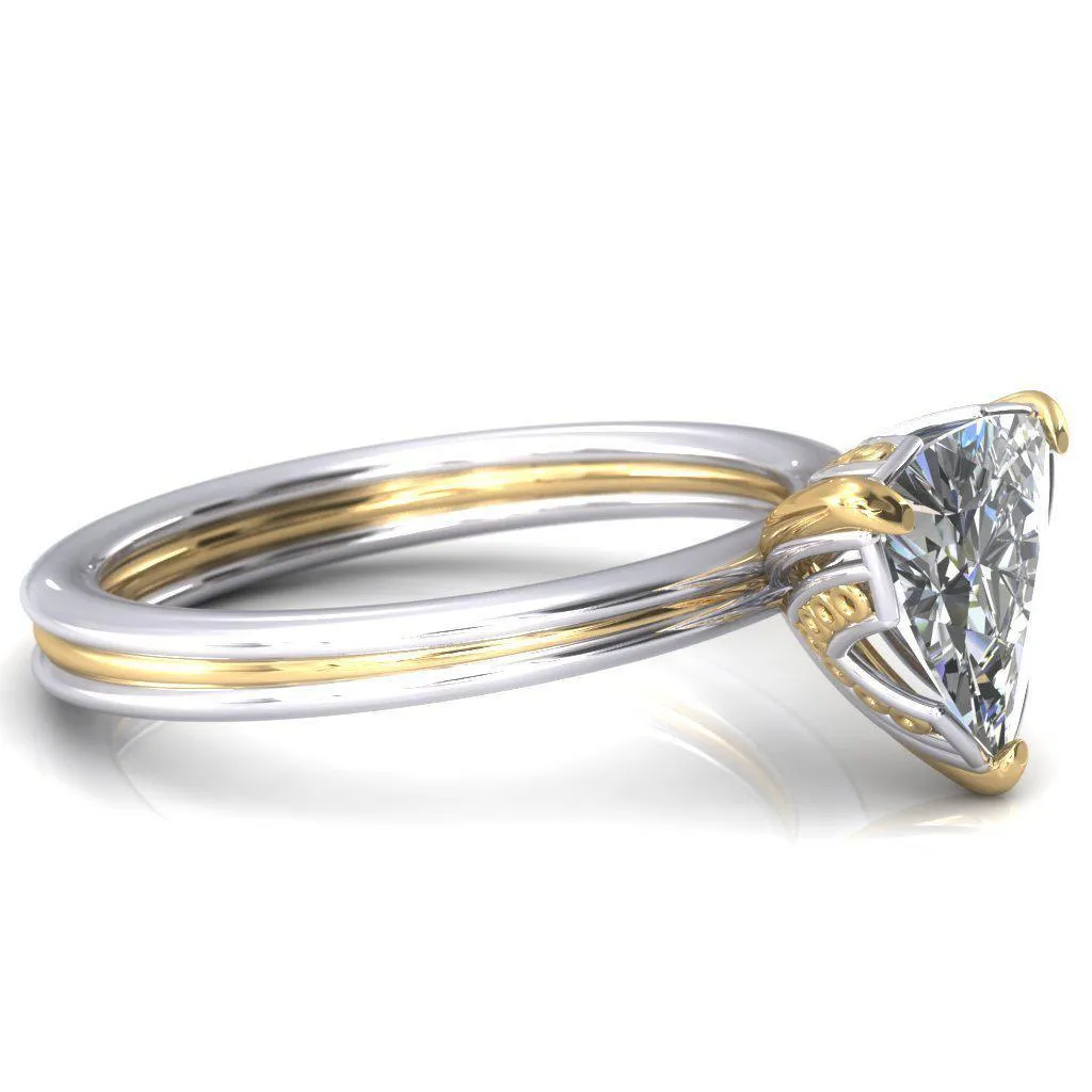 Izabel Trillion Moissanite 3 Prong Engagement Ring