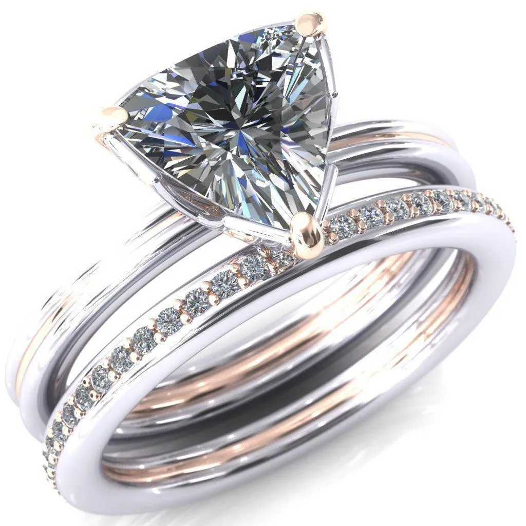 Izabel Trillion Moissanite 3 Prong Engagement Ring