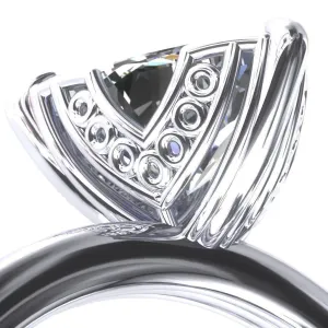 Izabel Trillion Moissanite 3 Prong Engagement Ring