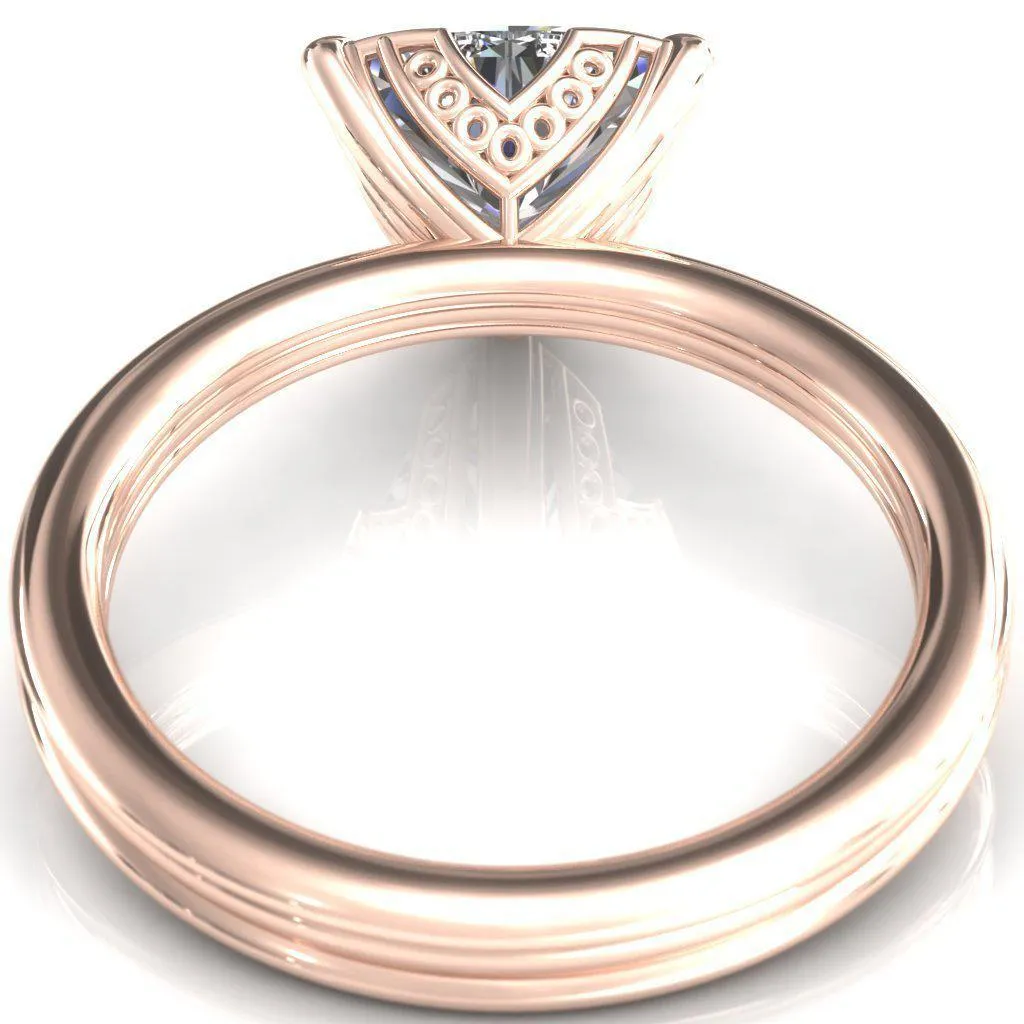 Izabel Trillion Moissanite 3 Prong Engagement Ring