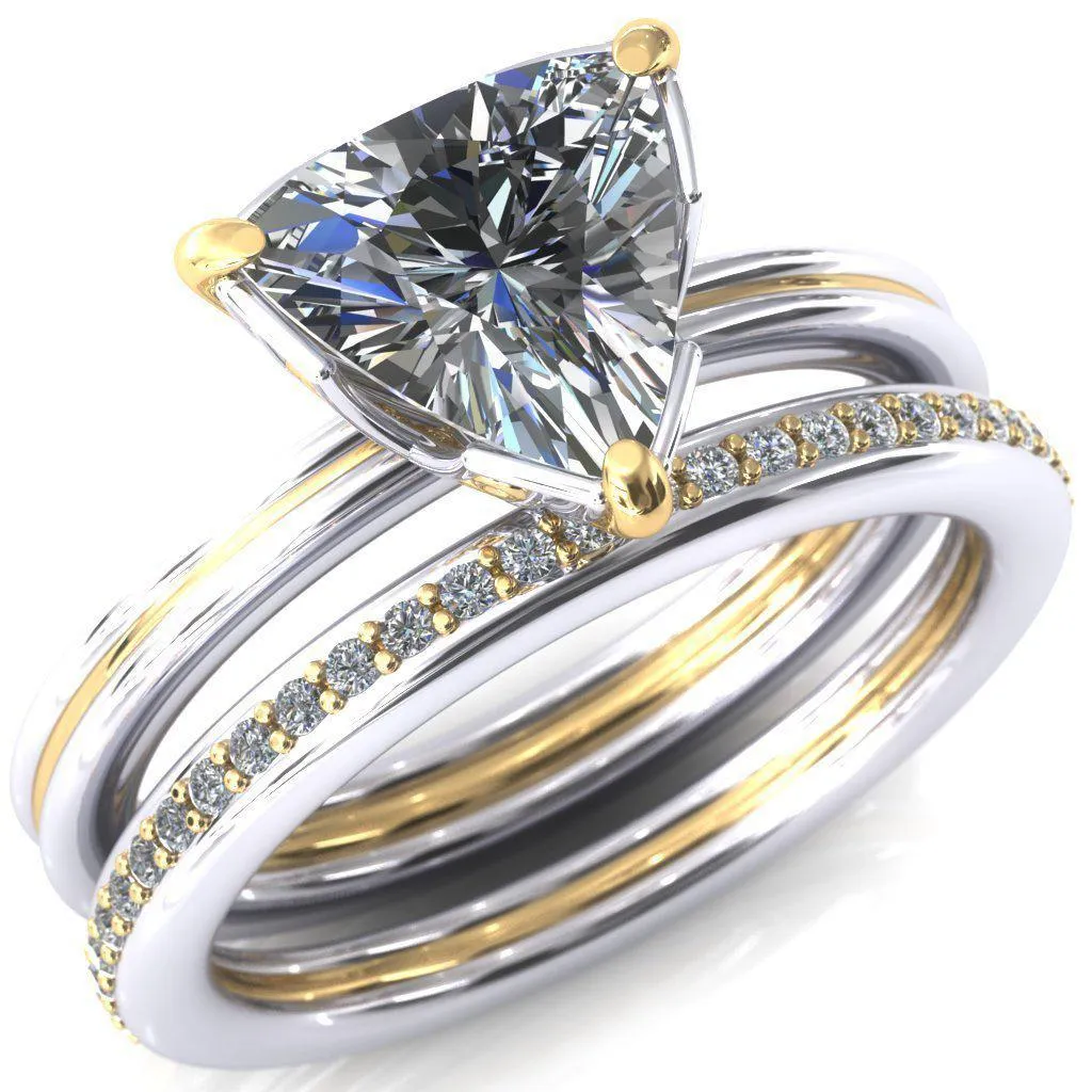 Izabel Trillion Moissanite 3 Prong Engagement Ring