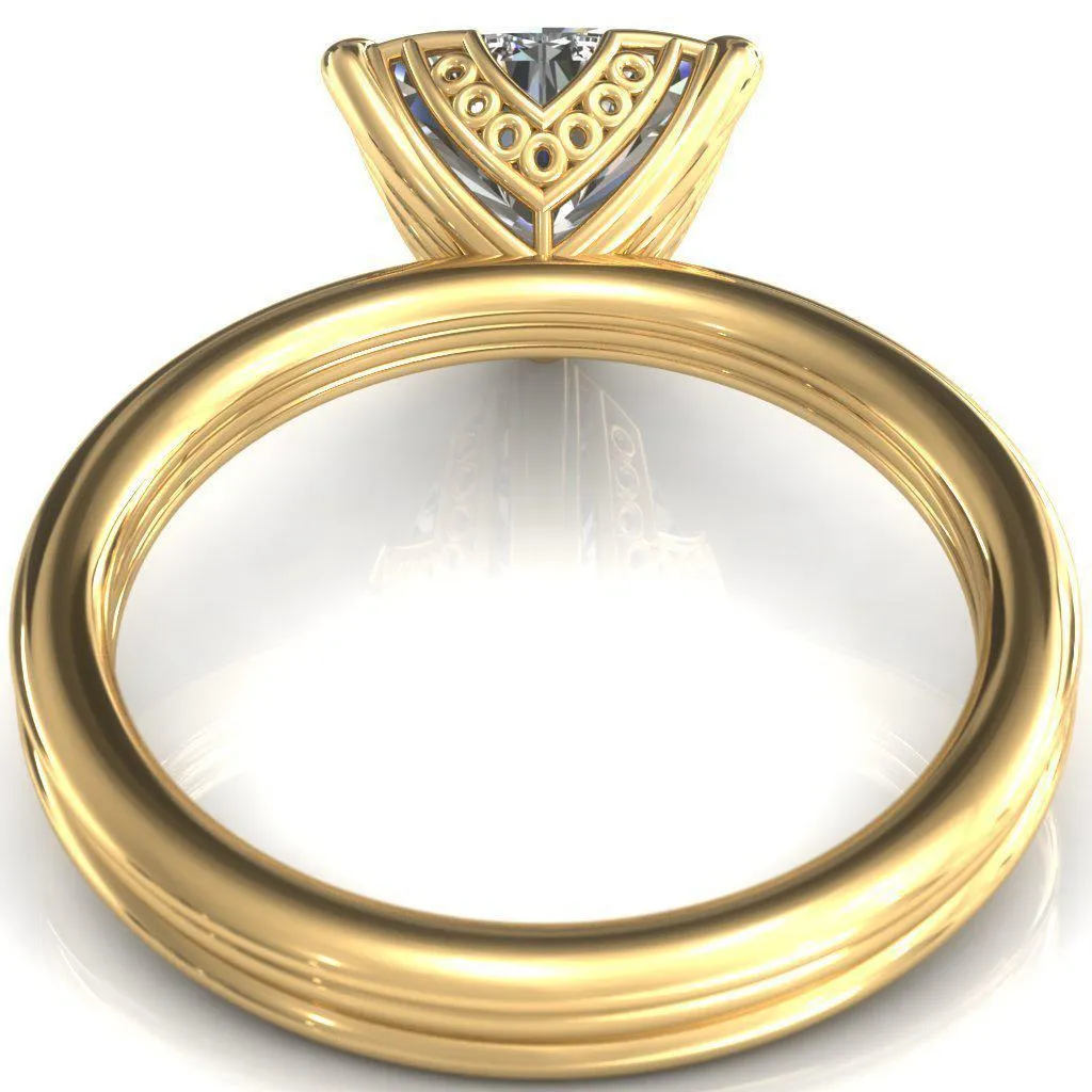 Izabel Trillion Moissanite 3 Prong Engagement Ring