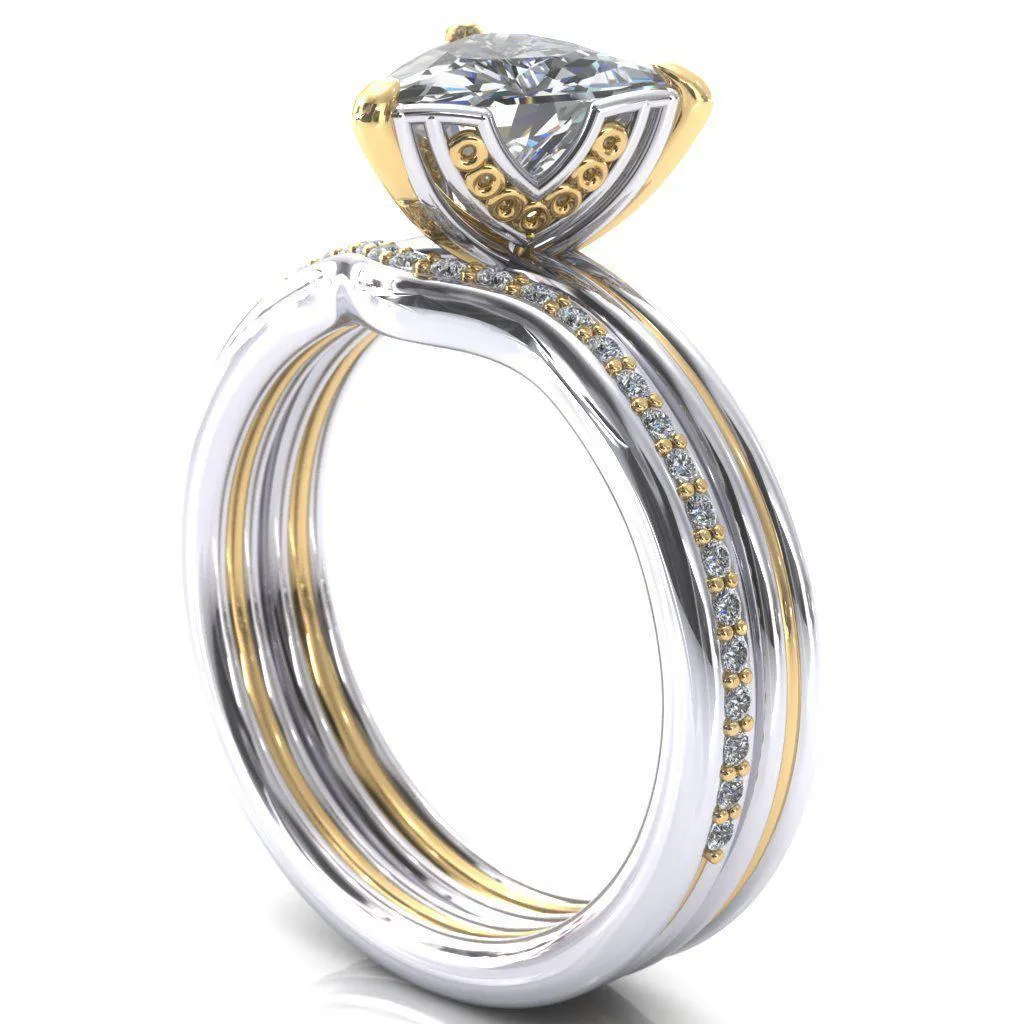 Izabel Trillion Moissanite 3 Prong Engagement Ring