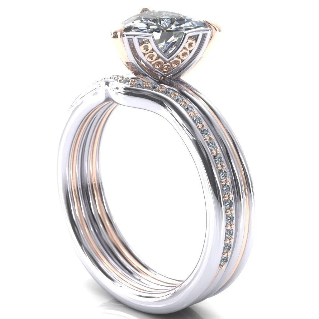 Izabel Trillion Moissanite 3 Prong Engagement Ring