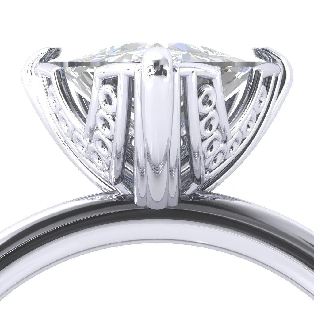 Izabel Trillion Moissanite 3 Prong Engagement Ring