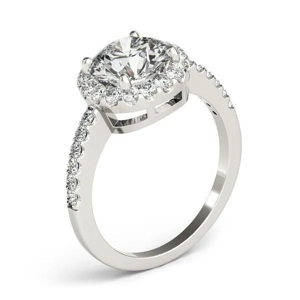 Jennifer Round Center Stone Halo Engagement Ring