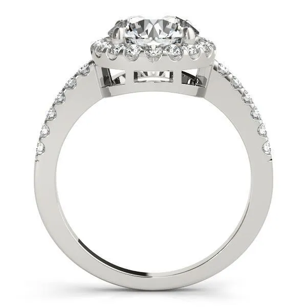Jennifer Round Center Stone Halo Engagement Ring