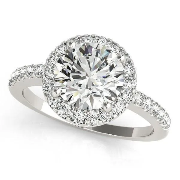 Jennifer Round Center Stone Halo Engagement Ring