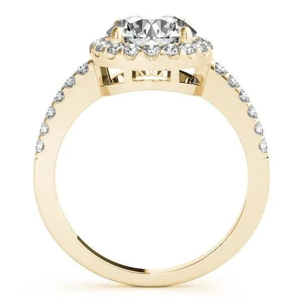 Jennifer Round Center Stone Halo Engagement Ring