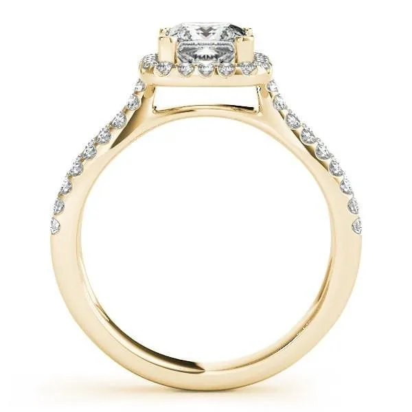 Jesse Princess/Square Moissanite Split Shank Halo Engagement Ring