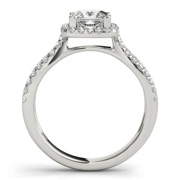 Jesse Princess/Square Moissanite Split Shank Halo Engagement Ring